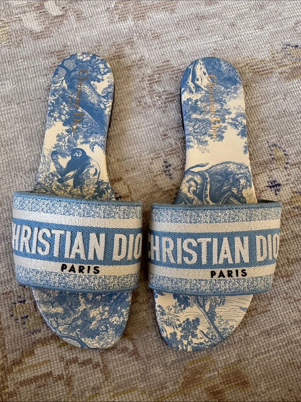 Christian Dior Canvas Printed Slides Size 39 - Picture 2 of 10